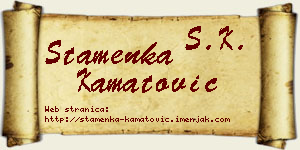Stamenka Kamatović vizit kartica